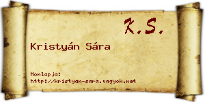 Kristyán Sára névjegykártya