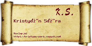 Kristyán Sára névjegykártya